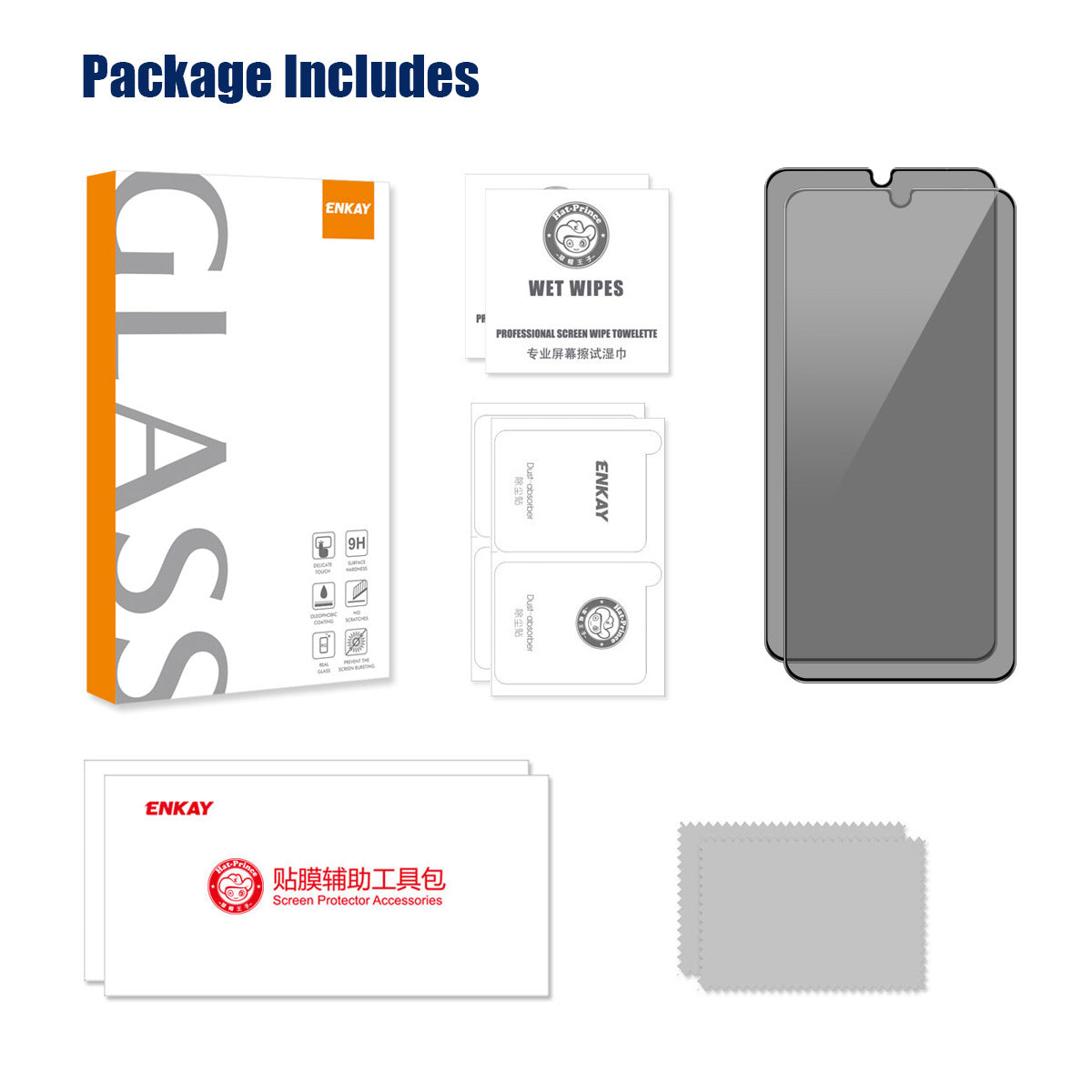 ENKAY HAT PRINCE 2Pcs For Samsung Galaxy A05 4G / A05s 4G Screen Protector Anti-spy Full Cover Film ENKAY HAT PRINCE 2Pcs For Samsung Galaxy A05 4G / A05s 4G Screen Protector Anti-spy Full Cover Film